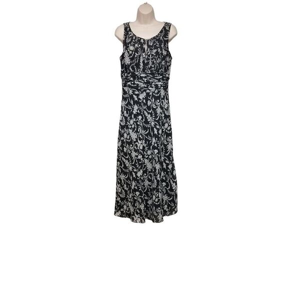 Studio 1940 Dresses & Skirts - Studio 1940 Black & White Floral Chiffon Maxi/Long Dress 8